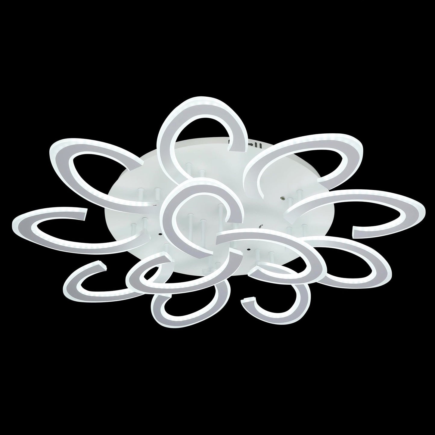 Whirling Petals LED Ceiling Light - 36 Inch Diameter, 5.5 Inch Height - White Finish - Modern Swirling Petal Design with Cool White LED Lighting (6000K) - Product Code 0144
