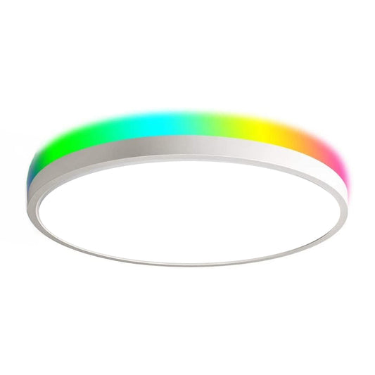 12 Inch Smart RGB Flush Mount Light - Works with Alexa, Siri, Google Home, and App - Adjustable Color Temperature (2000K to 6500K) with Side RGB Lighting - 24W, 3000 Lumens