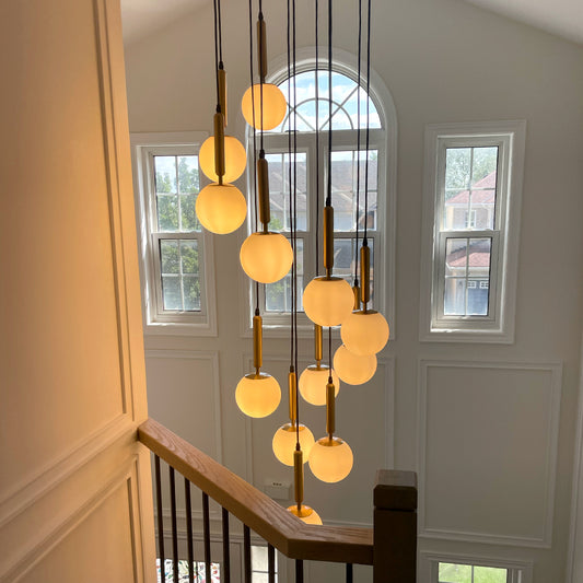 Golden Orb Cluster Chandelier